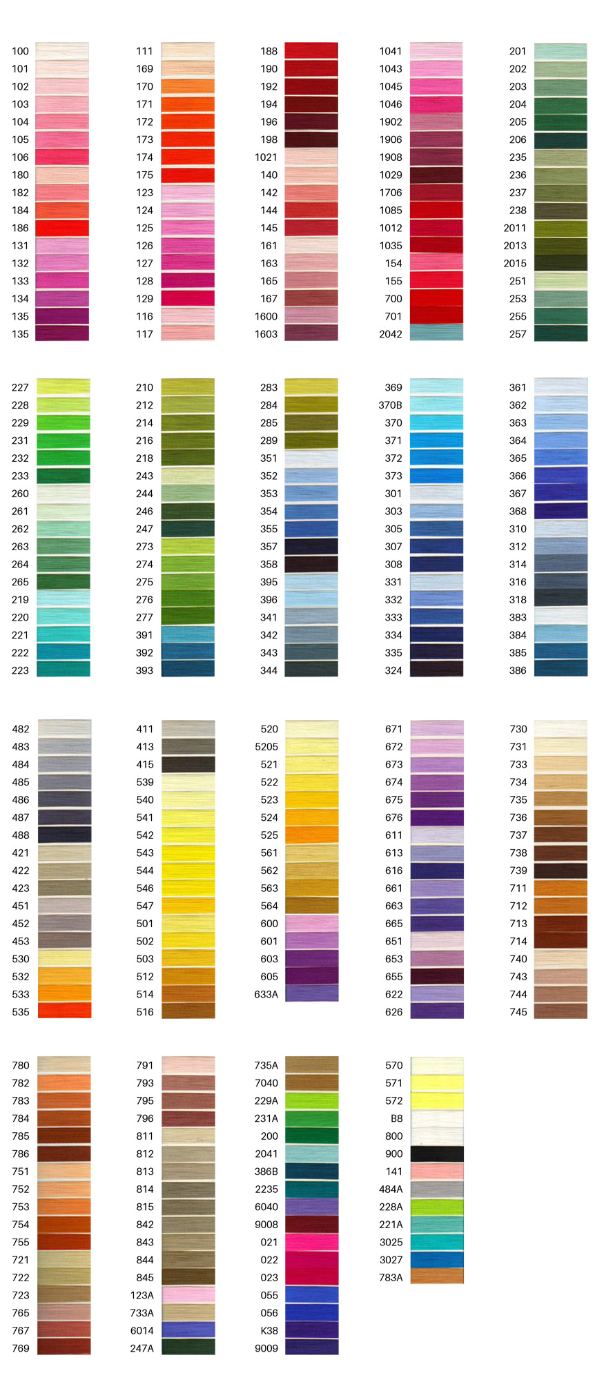 Anchor Floss Color Chart