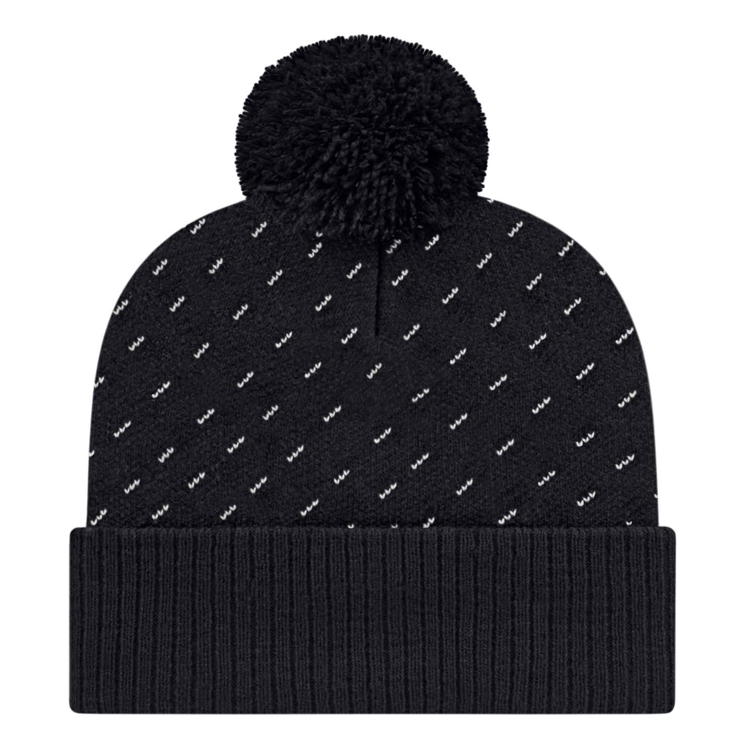 Diagonal Dash Knit Cap with Ribbed Cuff 13