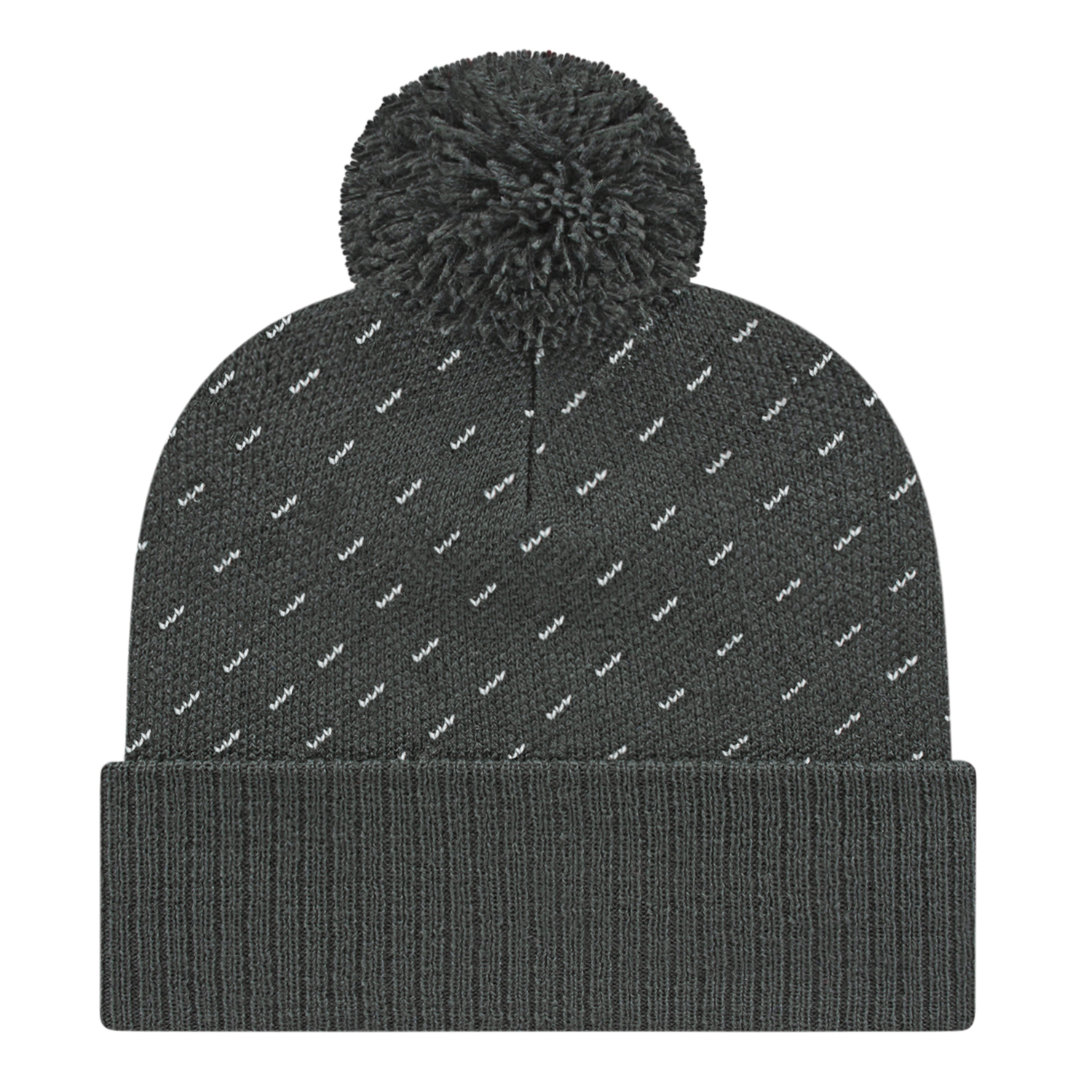 Diagonal Dash Knit Cap with Ribbed Cuff 14