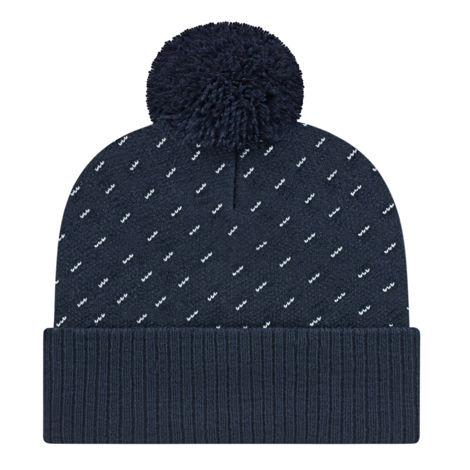 Diagonal Dash Knit Cap with Ribbed Cuff 15