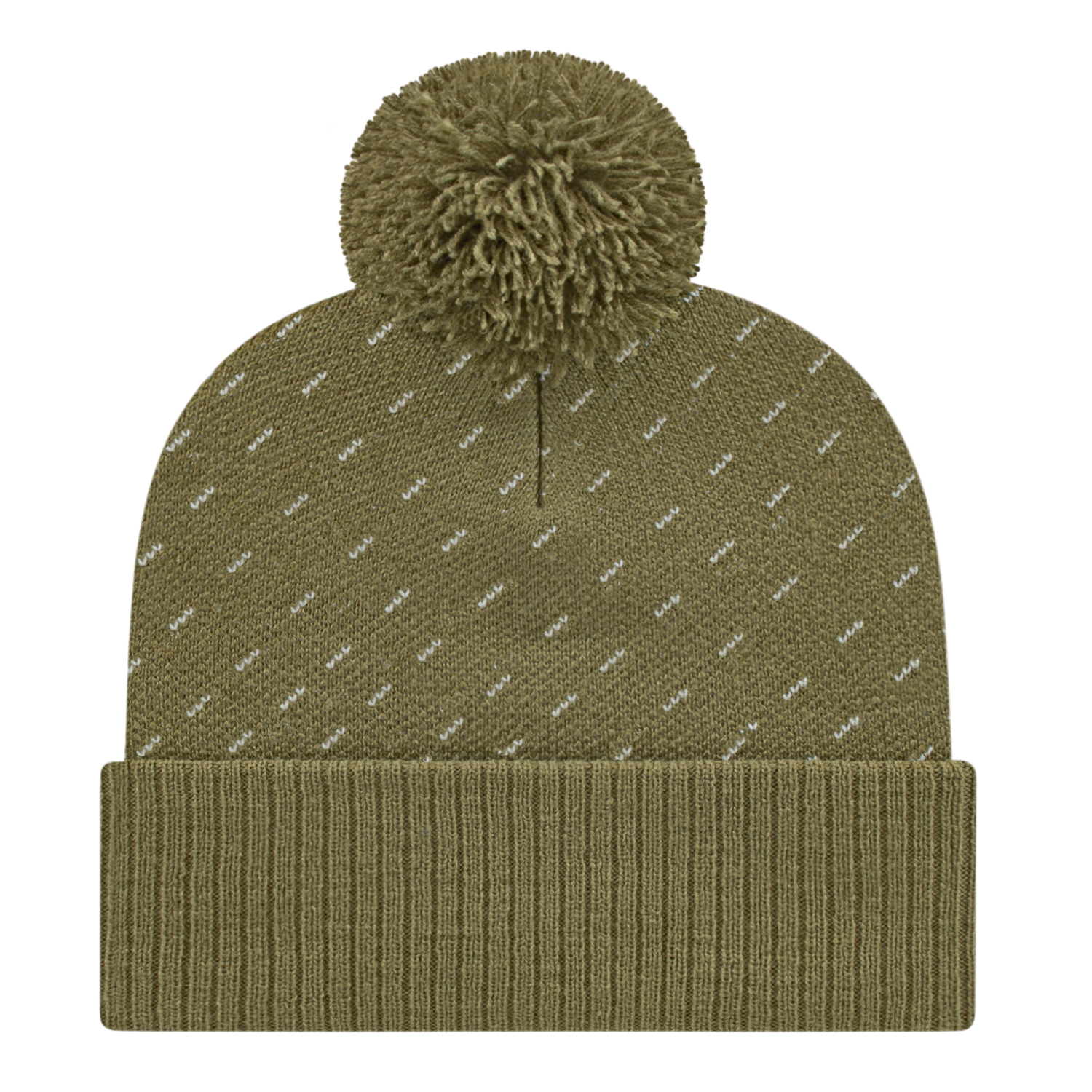 Diagonal Dash Knit Cap with Ribbed Cuff 17