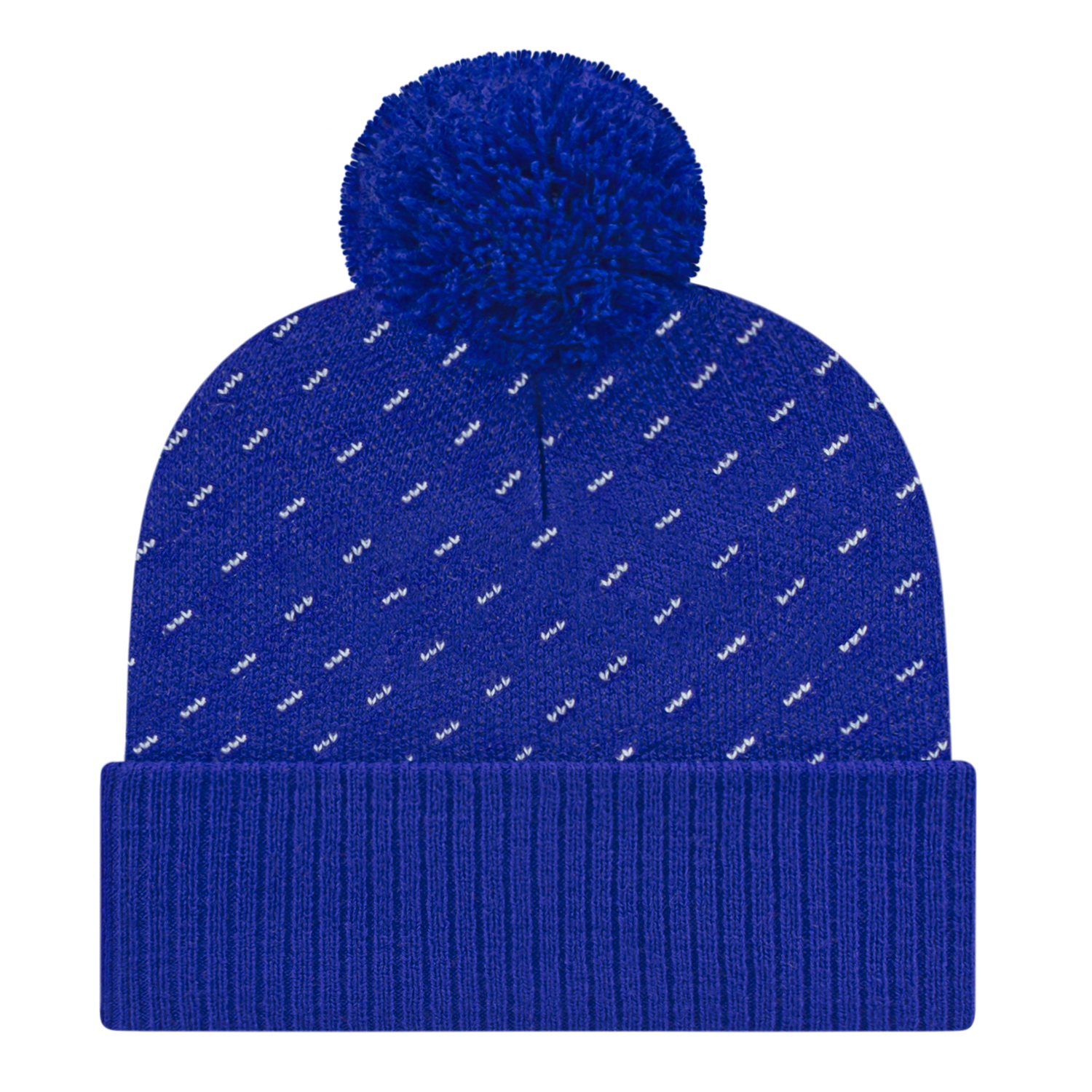 Diagonal Dash Knit Cap with Ribbed Cuff 18