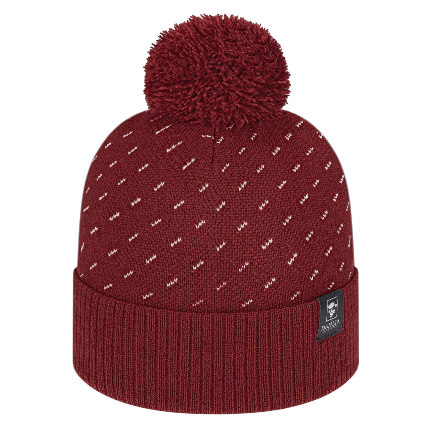 Diagonal Dash Knit Cap with Ribbed Cuff 12