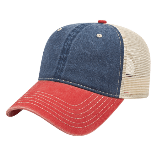 i3027 Washed Pigment Dyed with Washed Trucker Mesh Cap | Capamerica