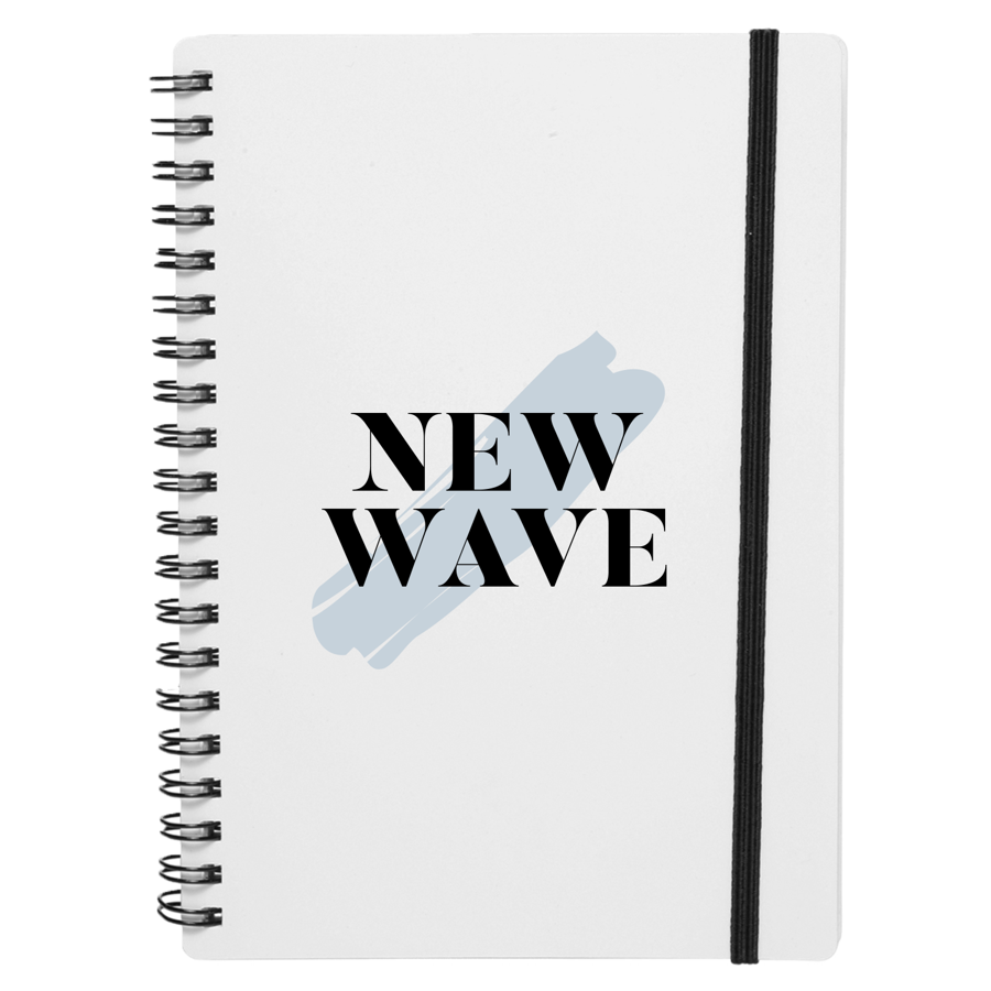 White Spiral Notebooks with Elastic Band