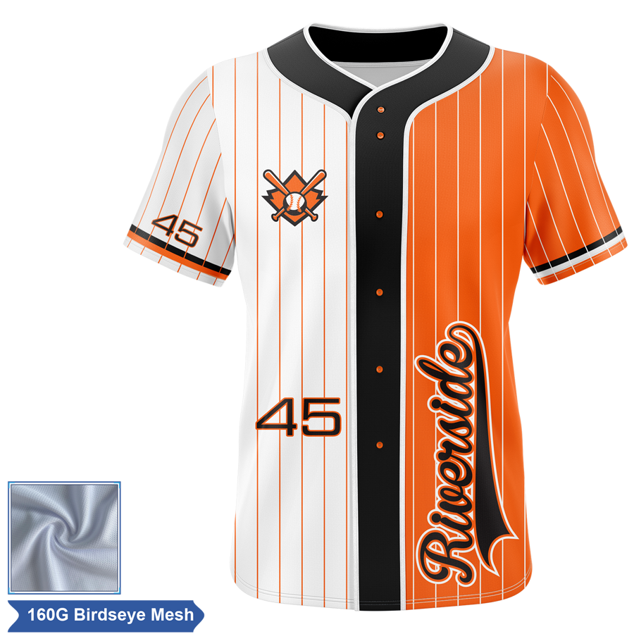 Rush - Men's & Kids' Sublimation Full Button Baseball Jersey - Birdseye Mesh