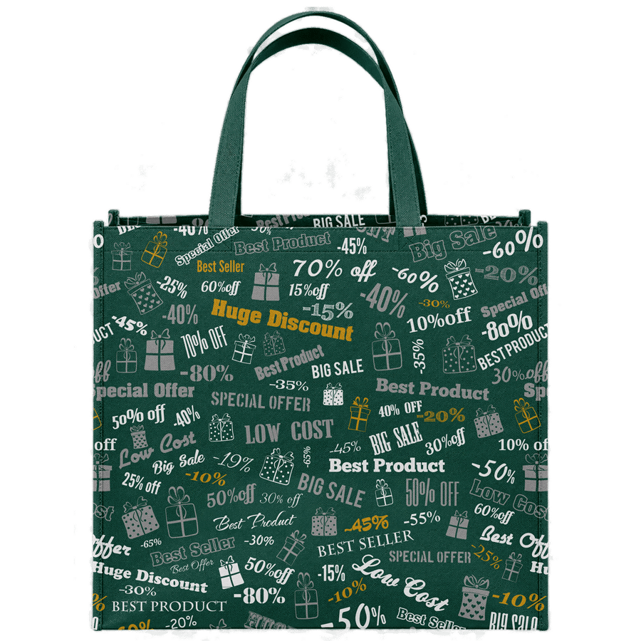 RPET Sublimation 80 GSM PP Non-Woven Tote Bag - 13"W x 15"H