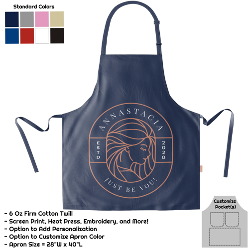 Cotton Twill Bib Apron - 28"W X 40"L