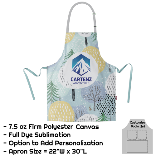 Poly Canvas Sublimation Bib Apron - 22"W X 30"L