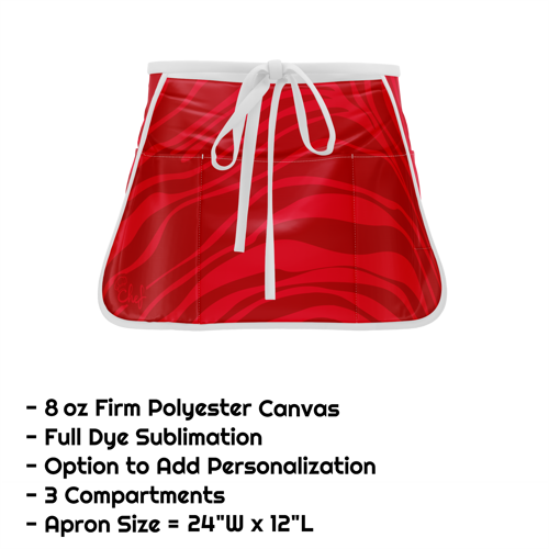 Poly Canvas Sublimation Waist Apron w/ 3 Compartments - 24"W