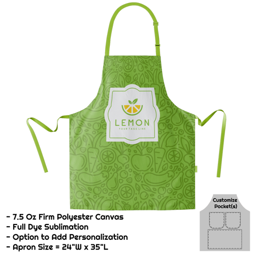 Poly Canvas Sublimation Bib Apron - 24"W X 35"L