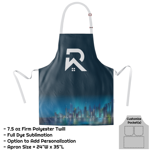 Poly Twill Sublimation Bib Apron - 24"W X 35"L