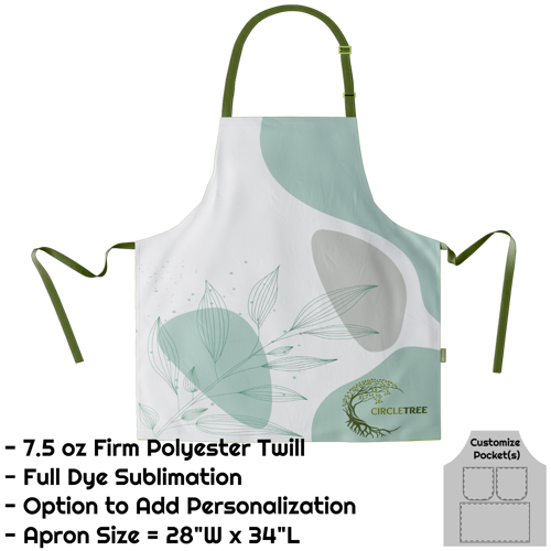 Poly Twill Sublimation Bib Apron - 28"W X 34"L