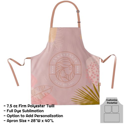 Poly Twill Sublimation Bib Apron - 28"W X 40"L
