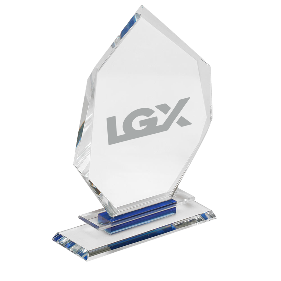 Slanted Heptagon Glass Achievement Trophy