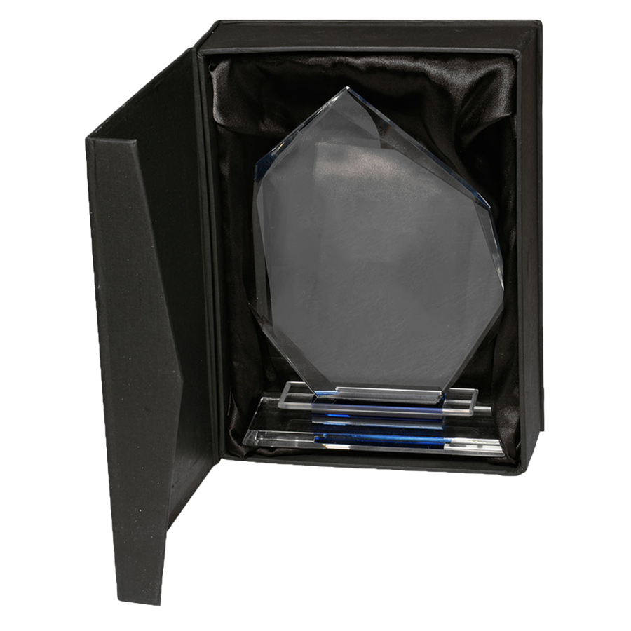 Slanted Heptagon Glass Achievement Trophy