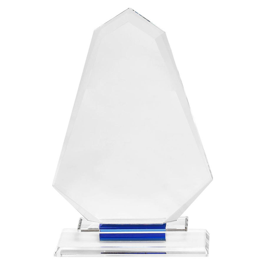 Blue Accent Glass Achievement Trophy