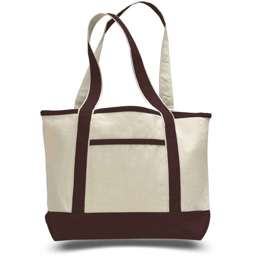 12 oz Cotton Canvas Boat Tote Bag - 18.5"W x12"H x 5.5"D x