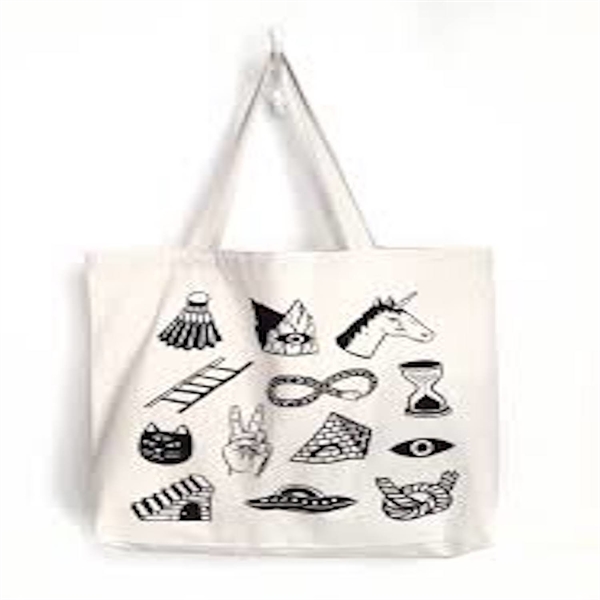 Sublimation 12 oz Poly Canvas Tote Bag -  15"W x 16"H x 3"G x 21"Handle