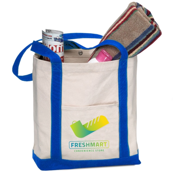 Heavy Duty 18 oz Cotton Canvas Tote Bag - 17"W x 13"H x 5"D