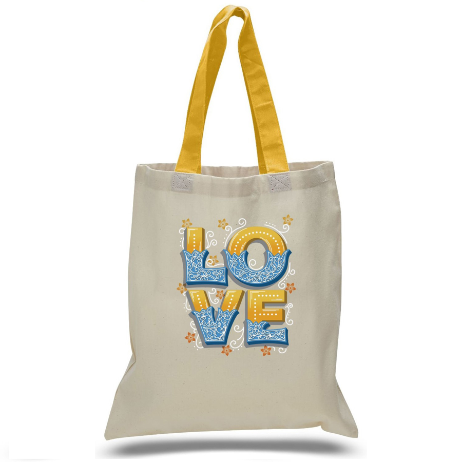 Sublimation 6 oz Poly Canvas Tote Bag - 15"W x 16" H x 20"Handle