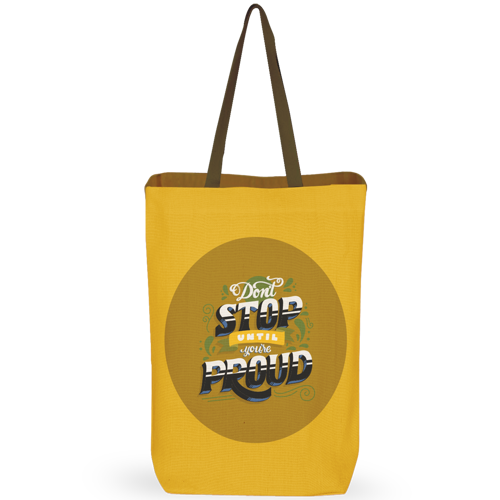7 oz Cotton Canvas Tote Bag - 10"x14" w/ - 5"G - 20"Handle