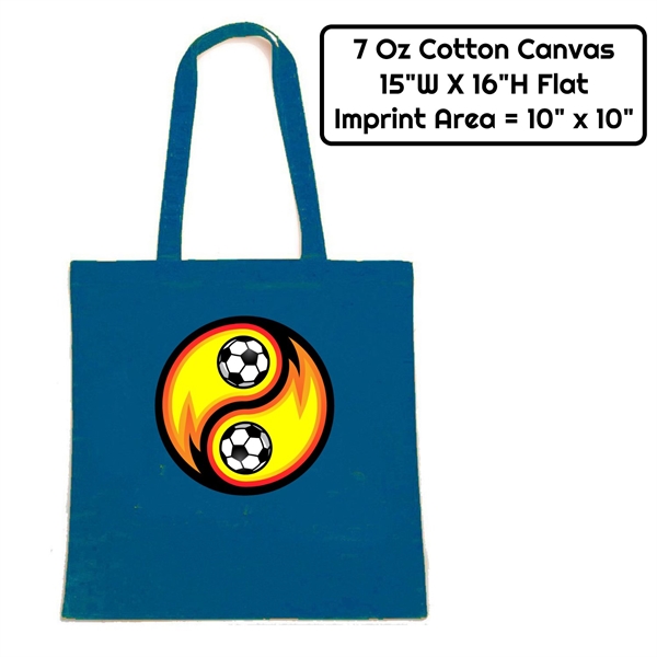 Sublimation 7 oz Poly Canvas Tote Bag - 15" x 16" x