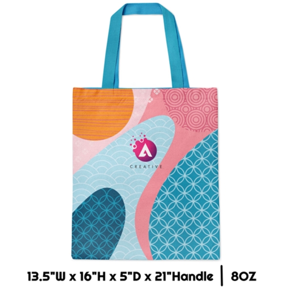 8 oz Cotton Canvas Tote Bag - 13.5"W x 16"H x 5"D x