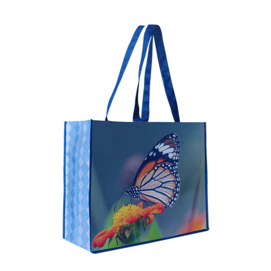 RPET Solid Color 100 GSM PET Non-Woven Tote Bag with Custom