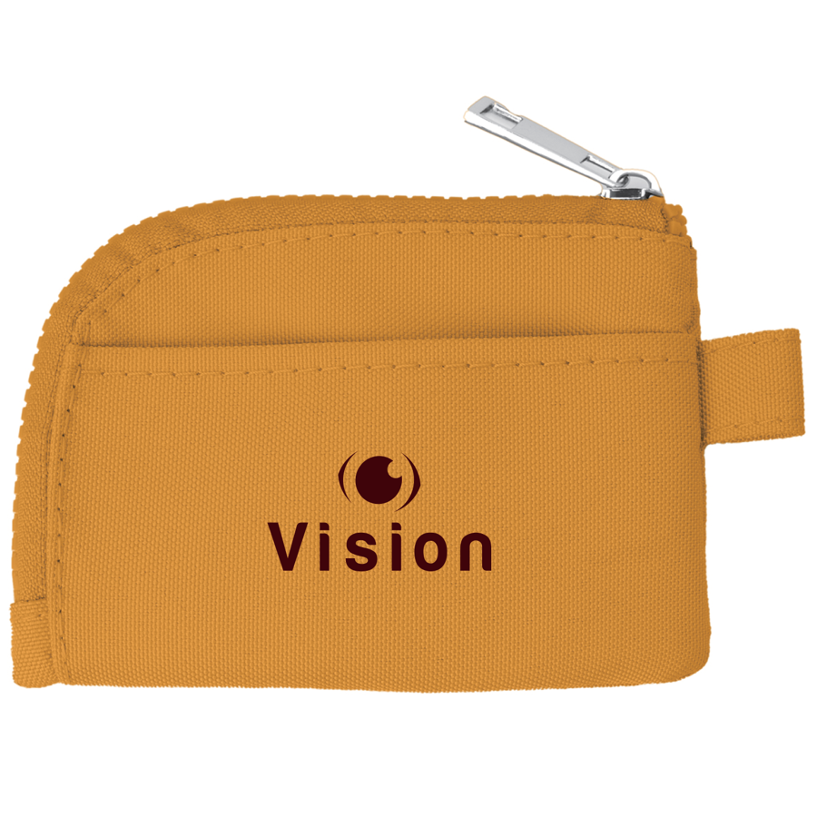 600D RPET Zippered Card Pouch w/ Clip - 4.7" x 3.3"