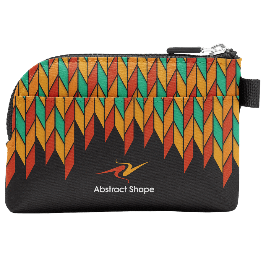 RPET Sublimation 600D Zippered Card Pouch w/ Clip - 4.7" x 3.3"
