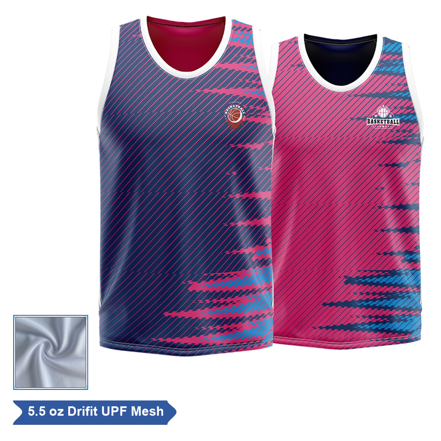 Sublimation UPF Mesh Reversible Basketball Jersey - Men