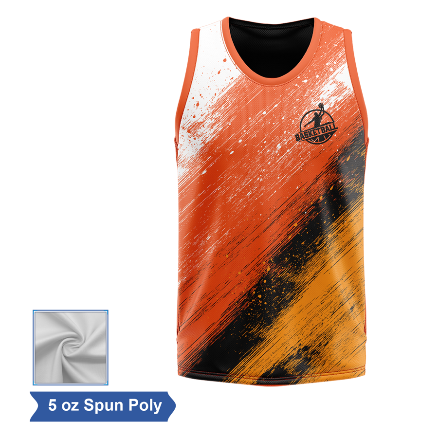 Sublimation Spun Polyester (Cotton Touch) Basketball Jersey