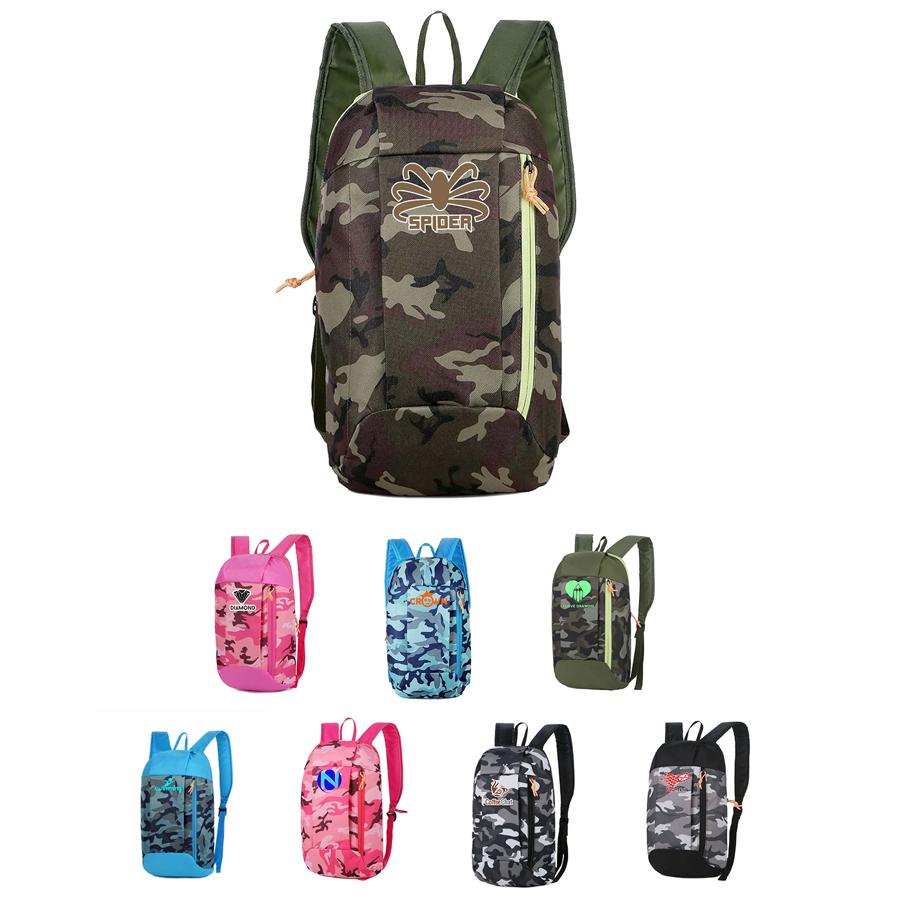 Stock Camo Waterproof Nylon Backpack - 15.8x8.7x4 in