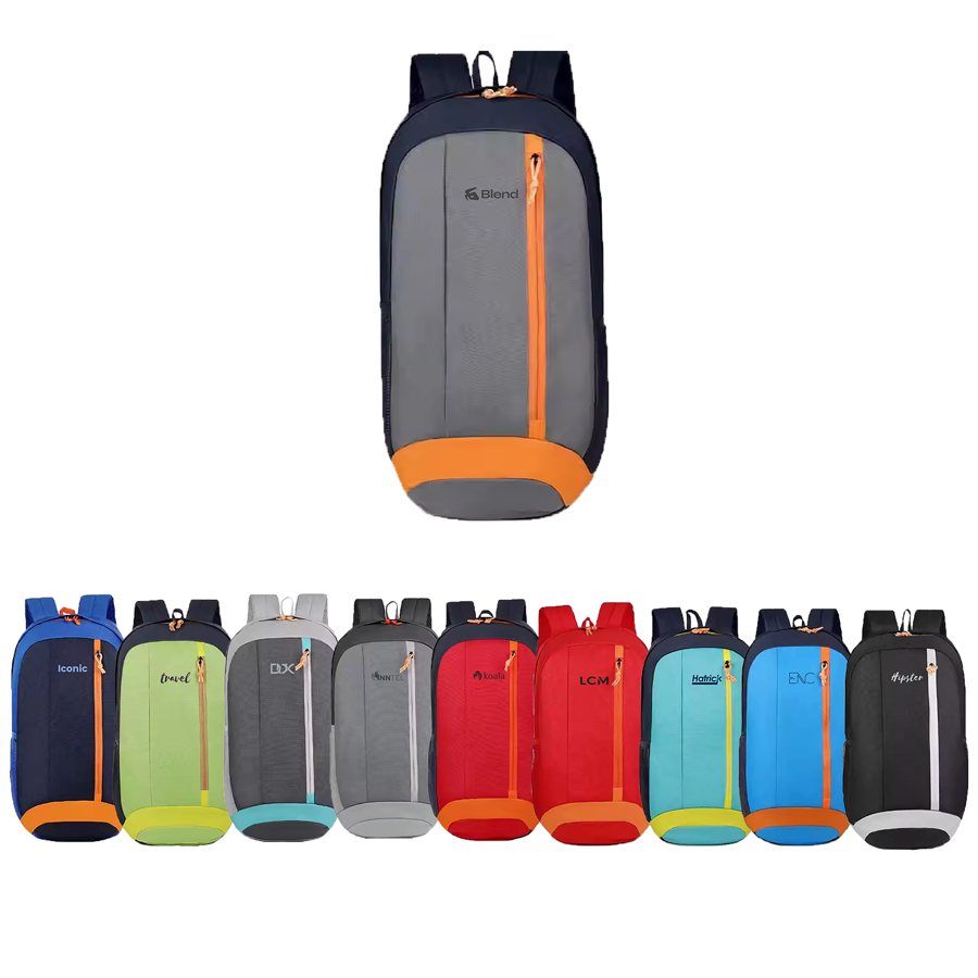 Stock Multi-Panel Waterproof Nylon Backpack - 18x9.5x4.7 in