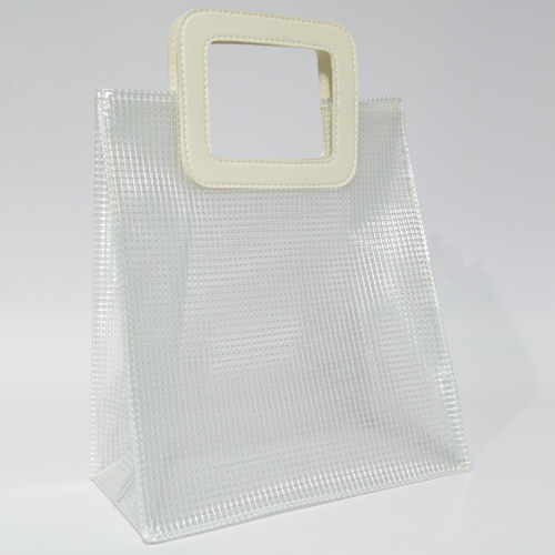 Clear Grid PVC Handbag 11x10x5.5 in
