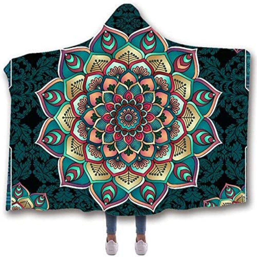 Custom Crystal Velvet Sublimation Cloak Blanket with Sherpa
