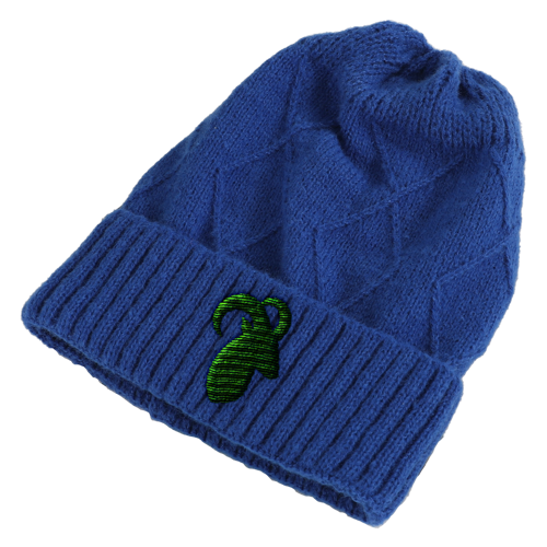 Standard Diamond Cable Knit Cuffed Beanie with Custom Logo