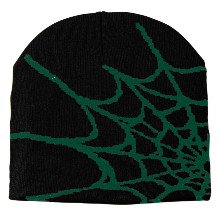 Spider Web Pattern Beanie with Custom Logo