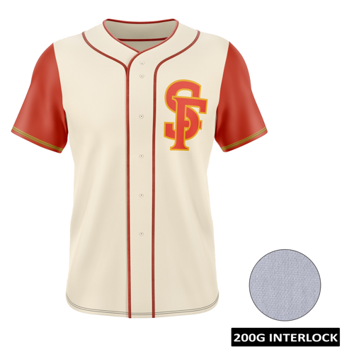 Men's & Kids' Sublimation Full-Button Baseball Jersey - 200G Interlock