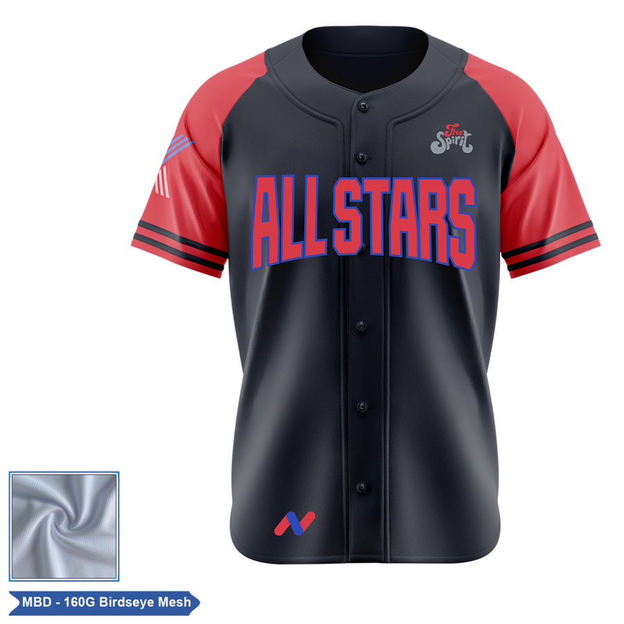 Men & Kids Sub Full-Button Baseball Jersey - Birdseye