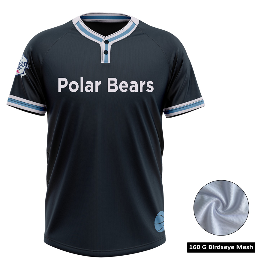 Men's and Kids' Sublimation 2-Button Baseball Jersey -