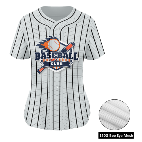 Women's Sublimation Full-Button Baseball Jersey - 150G Bee