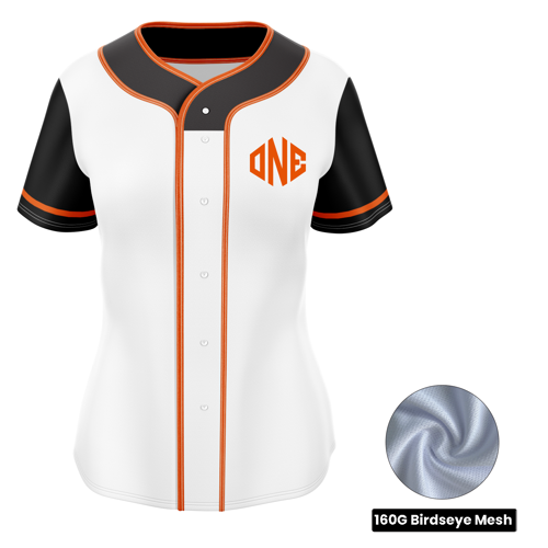 Women's Sublimation Full-Button Baseball Jersey - Birdseye