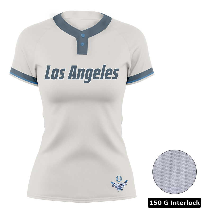 Women's Sublimation 2-Button Baseball Jersey - 150G