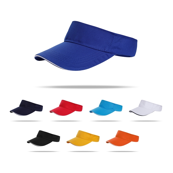 Stock Solid Color Poly Cotton Visor, Hook-And-Loop Fastener