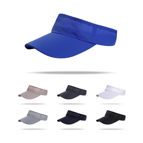 Stock Solid Color Quick Dry Poly Visor, Elastic Back