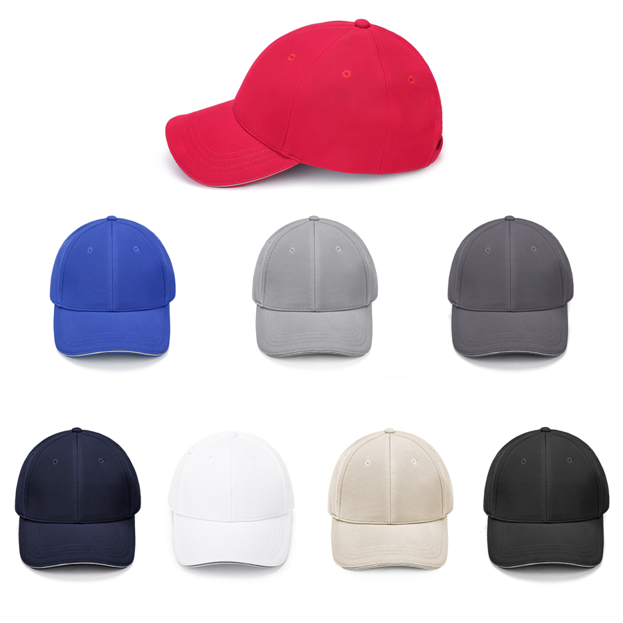 Stock Solid Color Polyester Ottoman 6 Panel Cap, Double