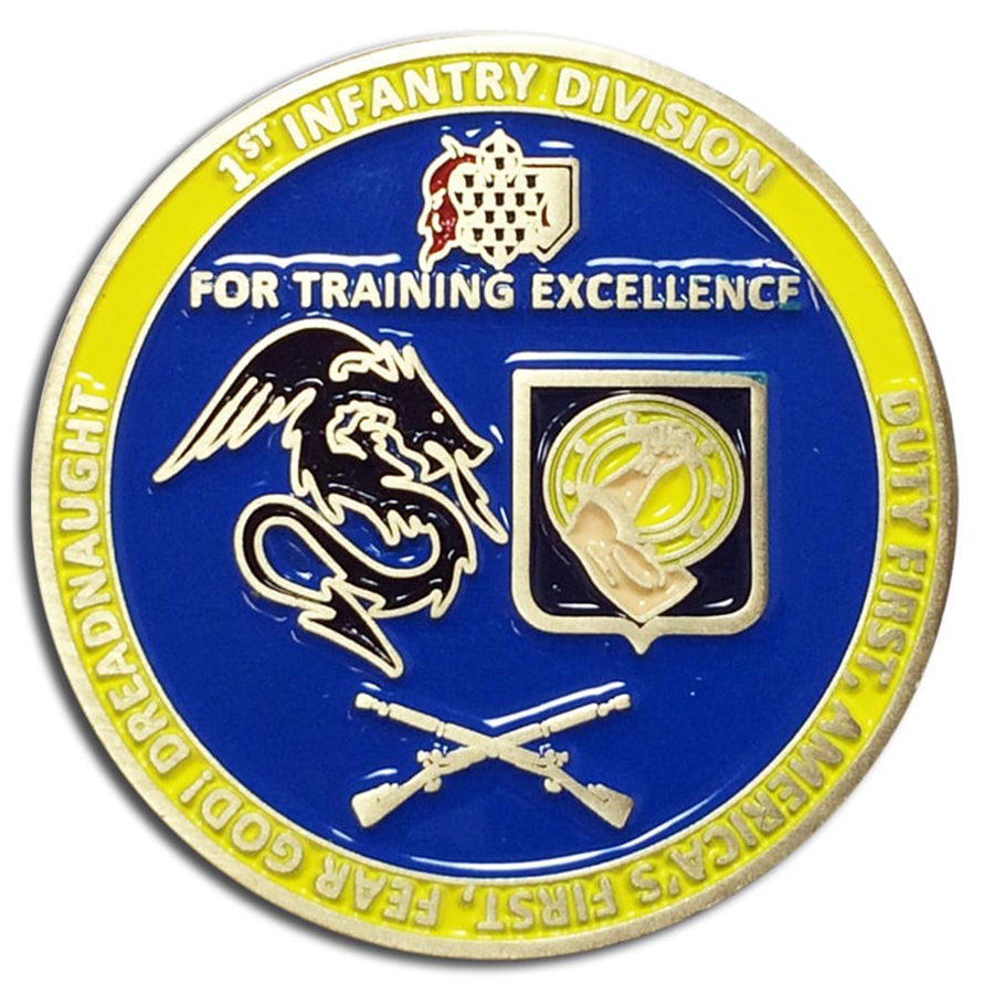 Zinc Alloy Challenge Coin with Antique Finish - Die Struck & Color-Fill
