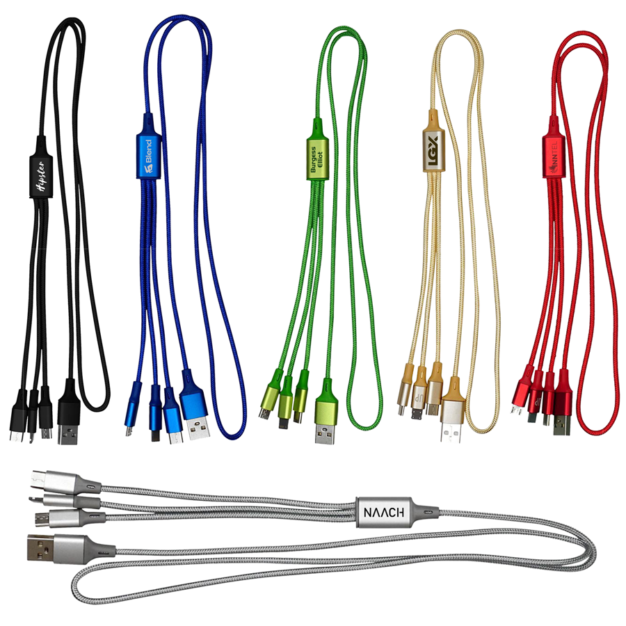 3-in-1 Multi-Device Metallic Charging Cable